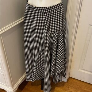 Black and White check asymmetrical skirt